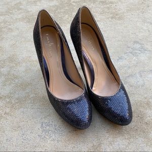 Cole Haan Chelsea Nike Air Sequin Pump Heels 6.5 6.5B gray blue sparkles